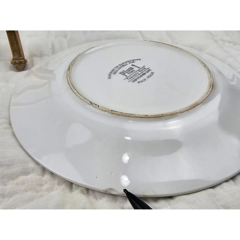 Pier 1 Tuscany Gold Handpainted Earthenware Salad‎ Plates Set Of 6 Italy